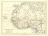 COLONIAL WEST AFRICA. Tribal areas. Caravan routes. Niger Coast Prot. 1906 map