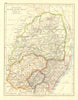 COLONIAL SOUTH AFRICA. Orange River Colony Natal Basutoland Transvaal 1906 map