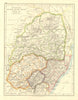 COLONIAL SOUTH AFRICA. Orange River Colony Natal Basutoland Transvaal 1906 map