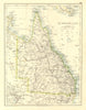 QUEENSLAND. State map Brisbane Gold Coast Railways. Australia.  JOHNSTON 1906
