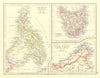 EAST ASIA. Philippines Tasmania North Borneo Brunei Sarawak.  JOHNSTON 1906 map
