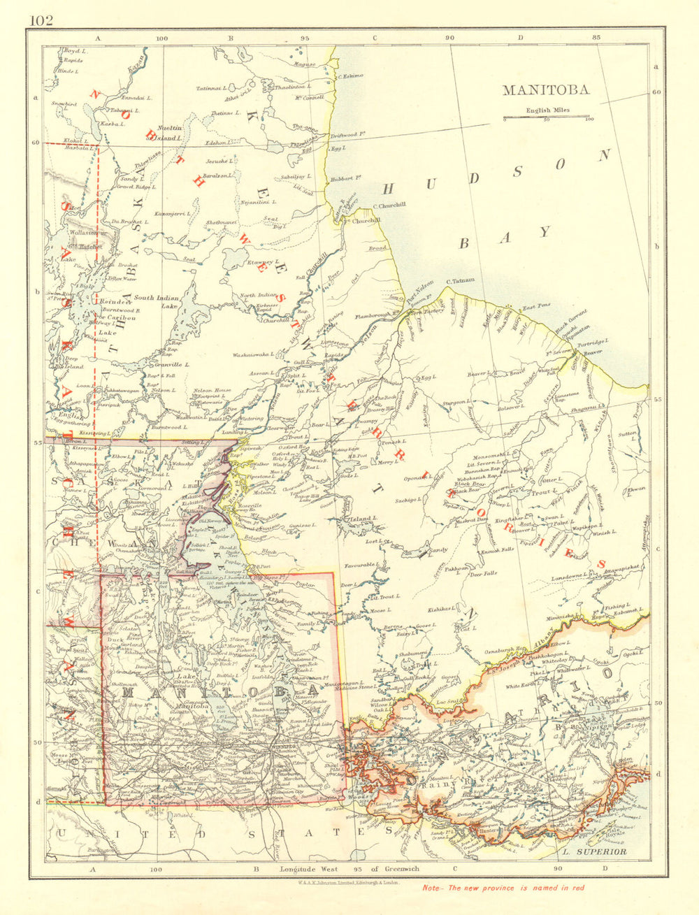 MANITOBA. Winnipeg Canadian Pacific Railroad Keewatin Canada. JOHNSTON 1906 map