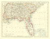 USA DEEP SOUTH. Florida South Carolina Georgia Alabama Mississippi USA 1906 map