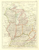 USA MID WEST. Wisconsin Michigan Illinois Ohio Indiana Kentucky TN 1906 map