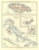 CARIBBEAN/ATLANTIC ISLANDS.Jamaica Bermuda Bahamas Trinidad.  JOHNSTON 1906 map