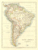SOUTH AMERICA. Bolivia includes Gran Chaco, now in Paraguay. JOHNSTON 1906 map