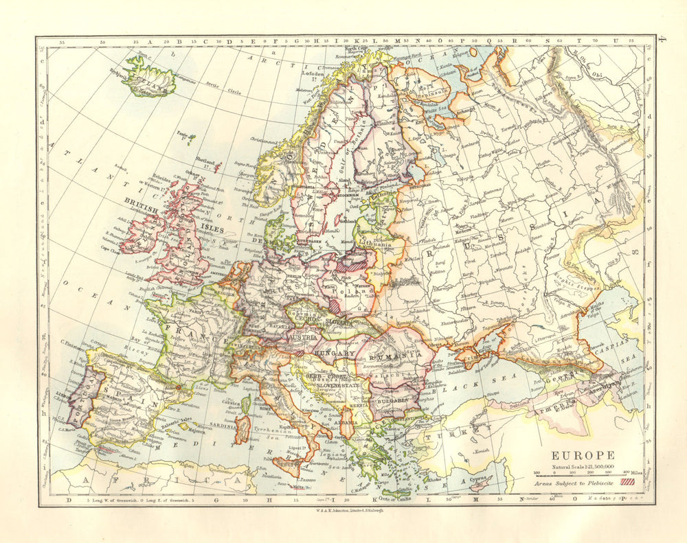 EUROPE. Carinthia Upper Silesia East Prussia Plebiscites. Greek Smyrna 1920 map