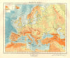 EUROPE PHYSICAL. Relief Ocean depths Key mountains Plains. JOHNSTON 1920 map