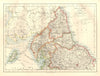 NORTHERN ENGLAND. Northumbs Durham Cumbs Westm N Yorks IOM. JOHNSTON 1920 map