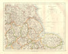 EAST ENGLAND. Lincs Norfolk Leics Notts Staffs Derbys Yorks. JOHNSTON 1920 map