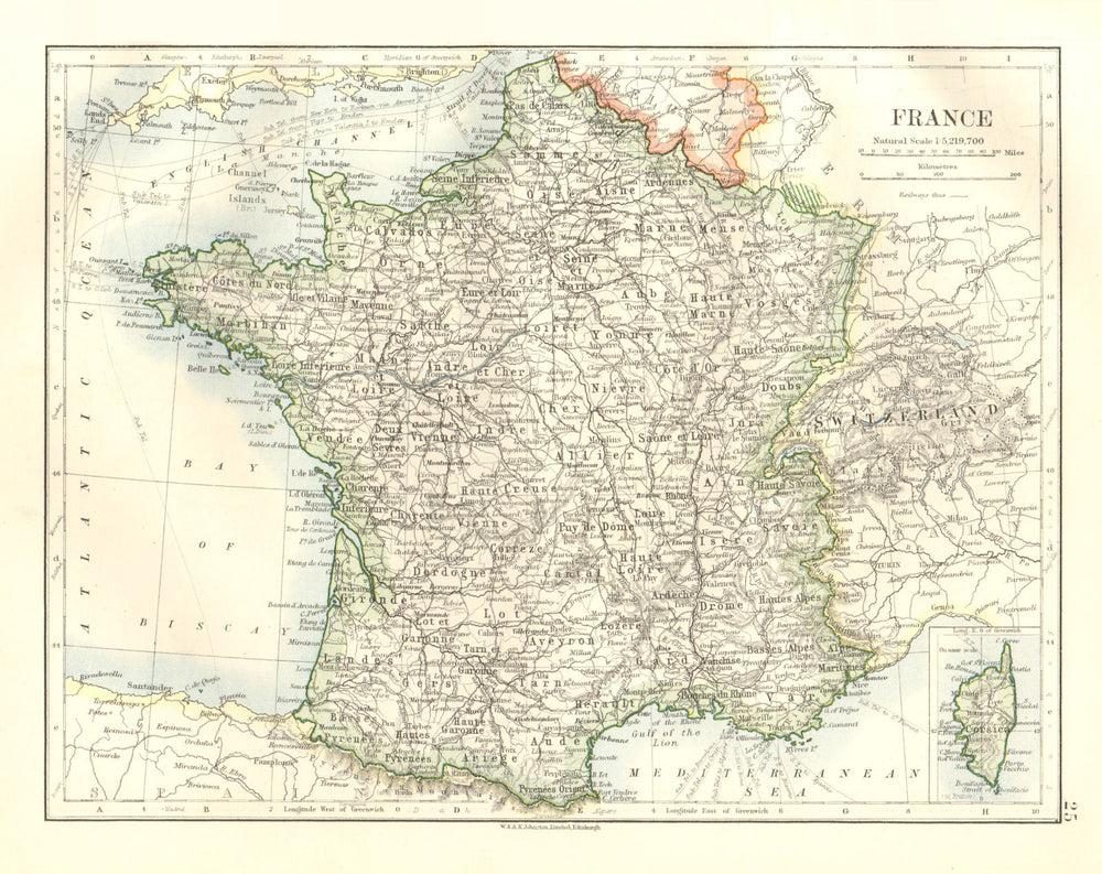FRANCE post WW1. Saar/Sarre basin Territory/Territoire Saarbeckengebiet 1920 map