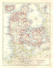 DENMARK & SLESVIG-HOLSTEN. Schleswig-Holstein. Iceland. JOHNSTON 1920 old map