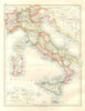 ITALY post WW1. Includes South Tyrol. Unresolved Istria border.JOHNSTON 1920 map