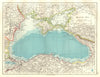 BLACK SEA post WW1 per Treaty of Sevres. Zone of Straits DMZ. JOHNSTON 1920 map