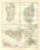 MEDITERRANEAN ISLANDS. Sardinia Corsica Venice Sicily Venezia. JOHNSTON 1920 map