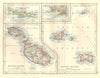 EUROPEAN ISLANDS.Malta Gozo Crete Capri Jersey Guernsey Sark. JOHNSTON 1920 map