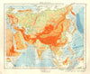 ASIA PHYSICAL. Relief Mountain heights Ocean depths Rivers. JOHNSTON 1920 map