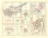 CYPRUS HONG KONG TOKYO PEKING JERUSALEM. City plans. Anzhu islands  1920 map