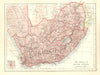 UNION OF SOUTH AFRICA including Namibia under League of Nations mandate 1920 map