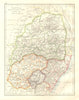 SOUTH AFRICA. Orange Free State. Natal. Basutoland. Transvaal 1920 old map