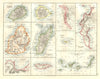 AFRICAN ISLANDS.Mauritius Madagascar Madeira Canaries St Helena 1920 old map
