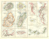 AFRICAN ISLANDS.Mauritius Madagascar Madeira Canaries St Helena 1920 old map