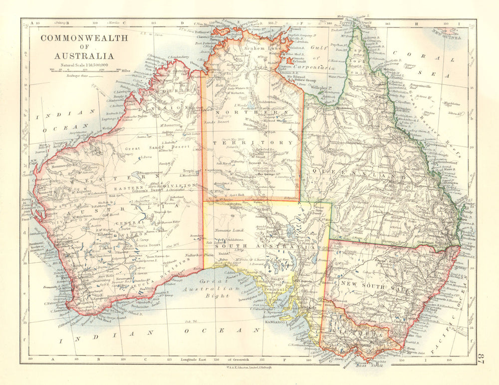 AUSTRALIA explorers' routes Giles Elder Carnegie Forrest Gregory Stuart 1920 map