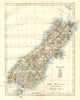 SOUTH ISLAND NEW ZEALAND. Showing counties. Telegraph cables. JOHNSTON 1920 map