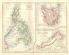 EAST ASIA. Philippines Tasmania North Borneo Brunei Sarawak. JOHNSTON 1920 map