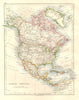 NORTH AMERICA POLITICAL. Greenland USA Canada Mexico. JOHNSTON 1920 old map