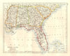 USA DEEP SOUTH. Florida South Carolina Georgia Alabama Mississippi USA 1920 map