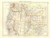 USA NORTH WEST. Washington Oregon ID MT WY Utah Nevada CA. JOHNSTON 1920 map