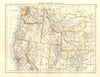 USA NORTH WEST. Washington Oregon ID MT WY Utah Nevada CA. JOHNSTON 1920 map