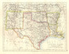 USA SOUTH CENTRAL.Texas Oklahoma Arkansas New Mexico Louisiana 1920 old map