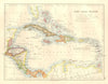 WEST INDIES. Caribbean Bahamas Windward Leeward Islands. JOHNSTON 1920 old map