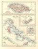 CARIBBEAN/ATLANTIC ISLANDS.Jamaica Bermuda Bahamas Trinidad. JOHNSTON 1920 map