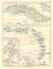 CARIBBEAN ISLANDS.Cuba British Honduras Windward/Leeward. JOHNSTON 1920 map