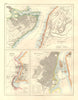 CANADIAN CITIES.Quebec Montreal Montréal Niagara Falls plans. JOHNSTON 1920 map