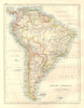 SOUTH AMERICA. Bolivia includes Gran Chaco, now in Paraguay. JOHNSTON 1920 map
