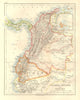 ANDEAN STATES. Colombia Ecuador Panama. South America. JOHNSTON 1920 old map