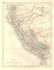 PERU. Border as before Peru-Ecuador war (1941). JOHNSTON 1920 old antique map