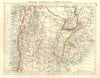 URUGUAY PARAGUAY NORTH ARGENTINA. River Plate States Chile. JOHNSTON 1920 map
