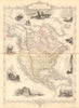 NORTH AMERICA. 30 US states. Mexican California. TALLIS/RAPKIN 1849 old map