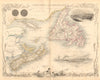 NOVA SCOTIA & NEWFOUNDLAND. Halifax view. Canada. PEI. TALLIS/RAPKIN 1849 map