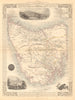 VAN DIEMEN'S ISLAND OR TASMANIA. Shows extinct Thylacine.TALLIS/RAPKIN 1849 map