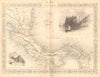 PANAMA ISTHMUS. 5 proposed canal/Rail routes. Nicaragua.TALLIS/RAPKIN 1849 map