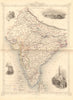 BRITISH INDIA. shows 'Proposed Railways'. Military bases.TALLIS/RAPKIN 1849 map