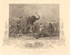 SIEGE OF MULTAN 1849. Houdah of Moolraj's elephant hit by a cannonball 1849