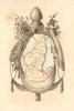 ARDÈCHE département. Scarce antique map/carte by A.M. PERROT 1823 old