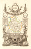 COTE D'OR département. Scarce antique map/carte by A.M. PERROT 1823 old